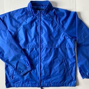 Lands’ End Jacket Size Large Windbreaker Royal Blue Zip Up EUC Ligjtweight Vents